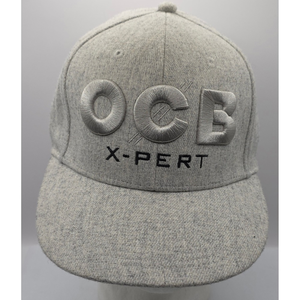OCB X-PERT Rolling Paper Gray‎ Snapback Hat Cap Baseball Adjustable Wool Blend